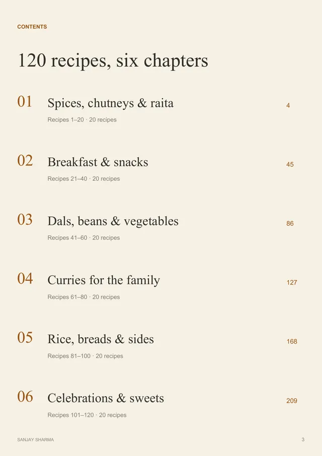 120 recipes, six chapters